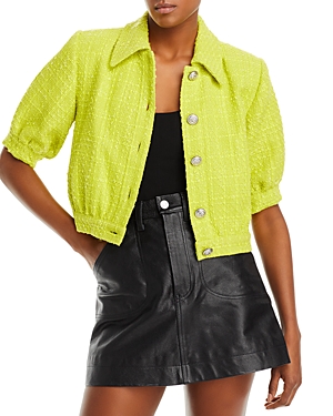 L Agence L'agence Cove Tweed Jacket In Lime