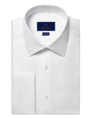 David Donahue Trim Fit Horizontal Rib Formal Shirt | Bloomingdale's