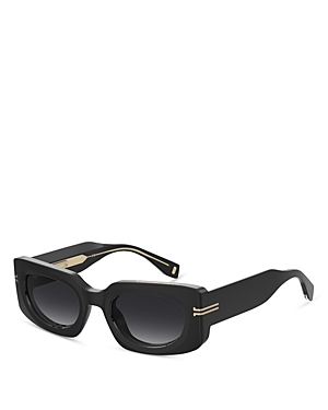 Shop Marc Jacobs Icon Rectangular Sunglasses, 50mm In Black/gray Gradient