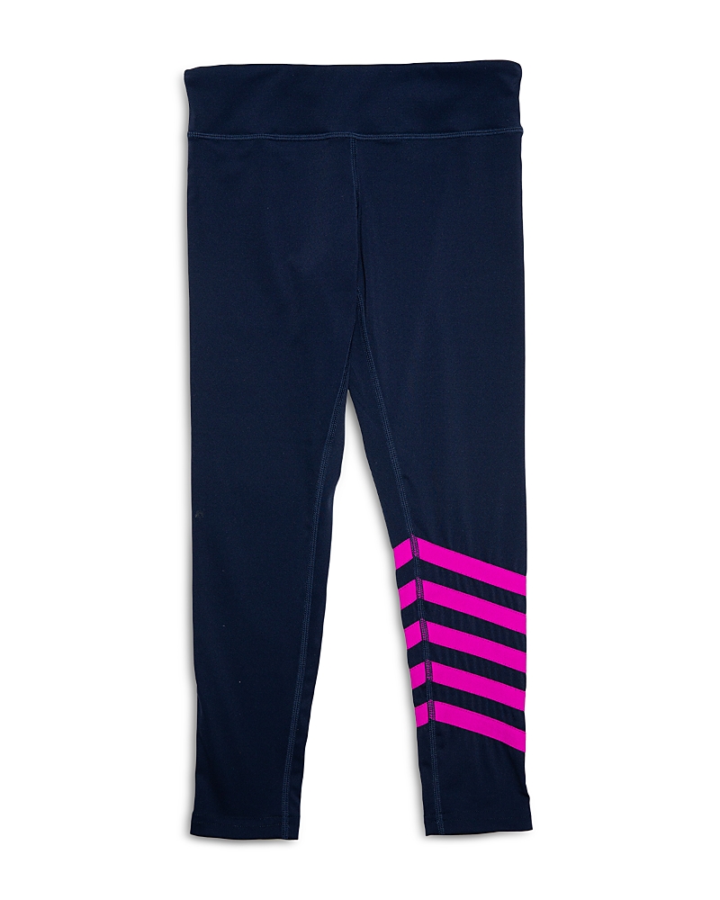 Worthy Threads Girls Leggings With Stripes - Little Kid, Big Kid In Navy
