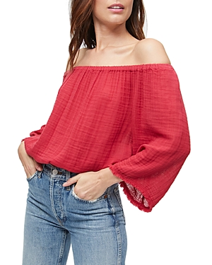 Michael Stars Isabel Convertible Gauze Top In Sangria
