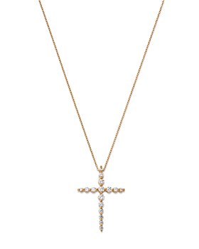 Bloomingdale's - Diamond Cross Pendant Necklace in 14K Yellow Gold, 1.0 ct. t.w. - 100% Exclusive
