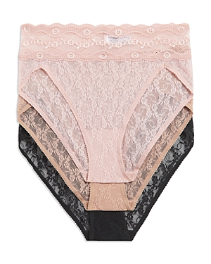 Shop B.tempt'd By Wacoal Lace Kiss High Leg Panties, Pack Of 3 In Rose Smoke/au Natural/night