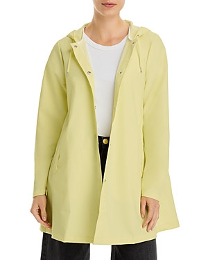 Shop Rains Hooded A-line Rain Jacket In Straw