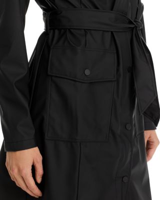 Curve Hooded Belted Waterproof Jacket