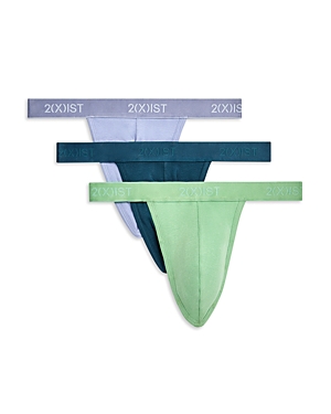 2(x)ist Cotton Thong, Pack Of 3 In Purple Impression/absinthe Green/submerged