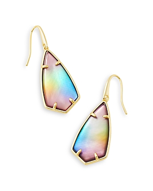 Kendra Scott Camry Drop Earrings In 14k Gold Plated In Gold Yellow Watercolor Illusion