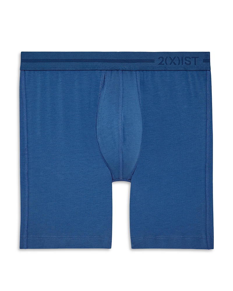 2(x)ist Dream Solid Mid Rise Boxer Briefs In Dark Blue