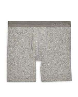 2(x)ist Dream Solid Mid Rise Boxer Briefs In Gray Heather