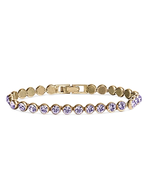 Yun Yun Sun Lilo Cubic Zirconia Flex Bracelet In Gold Tone In Violet