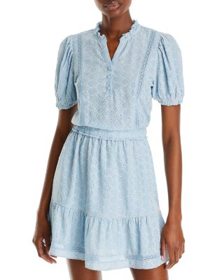 AQUA - Eyelet Mini Dress - 100% Exclusive