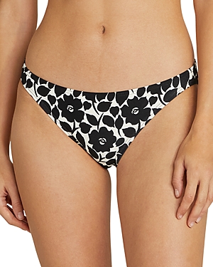 Kate Spade New York Floral Bikini Bottom In Black