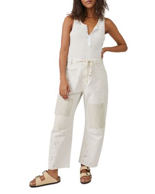 We The Free Moxie Low Slung Pull On Drawstring Barrel Jeans