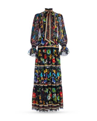 Alice and Olivia Camreigh Printed Blouson Sleeve Maxi Dress |  Bloomingdale's Women