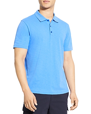 Theory Bron Cotton Regular Fit Polo Shirt In Palace Blue