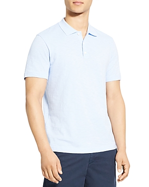 Theory Bron Cotton Regular Fit Polo Shirt In Blue Horizon