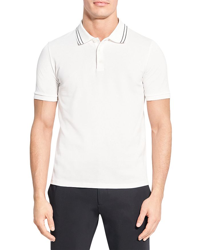Theory Precise Tipped Collar Short Sleeve Polo Shirt | Bloomingdale's