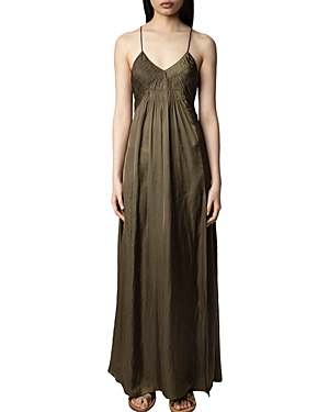 ZADIG & VOLTAIRE RAYONNE SATIN MAXI DRESS