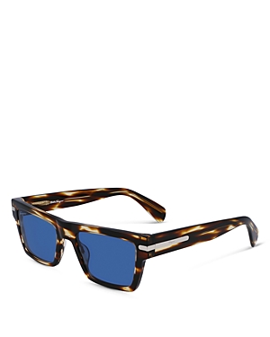Ferragamo Classic Logo Rectangle Sunglasses, 54mm In Brown/blue Solid