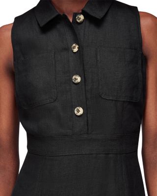 cut out linen mini dress Sydow Linen Cut-Out Mini Dress