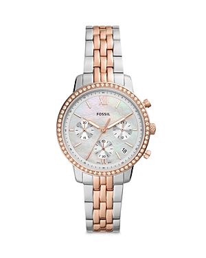 Shop Fossil Neutra Chronograph, 36mm In White/rose Gold