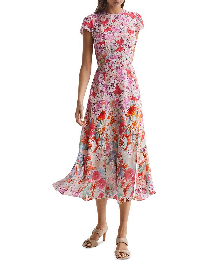 REISS Ivy Floral Ombré Midi Dress | Bloomingdale's