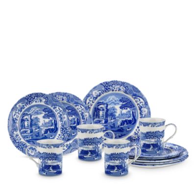 Blue Italian 12 Piece Dinnerware Set
