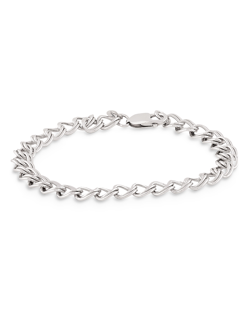 Bloomingdale's Sterling Silver Small Parallel Curb Chain Bracelet - Exclusive