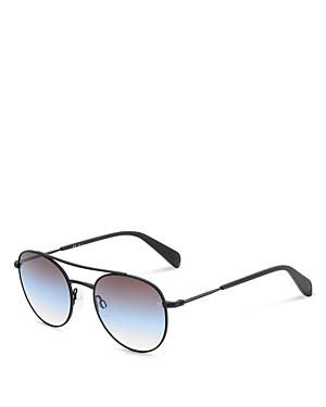 Shop Rag & Bone Round Aviator Sunglasses, 51mm In Black/brown Gradient