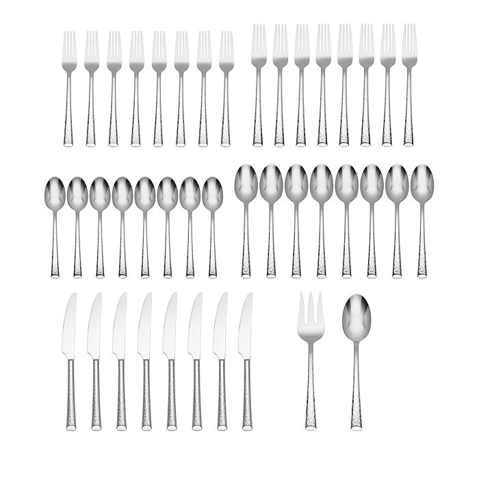 Hudson Park Collection Ingrid Hammered 42Piece Flatware Set 100