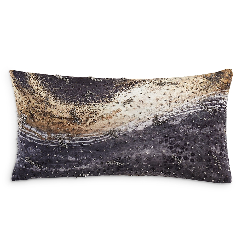 Donna Karan Galaxy Decorative Pillow, 11" X 22" In Charcoal