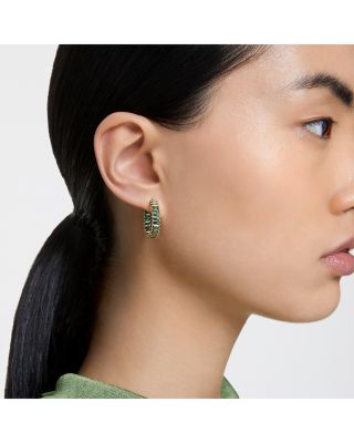 Matrix Baguette Color Crystal Hoop Earrings