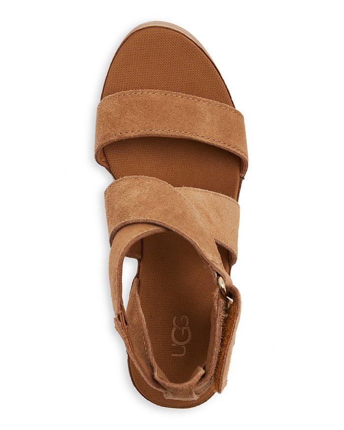 Shop Ugg Women's Ileana Platform Wedge Espadrille Sandals In Chestnut
