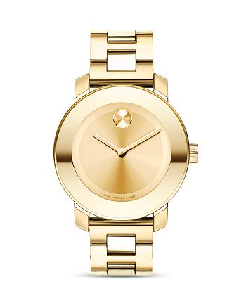 Movado - Movado BOLD Medium Yellow Gold Plated Stainless Steel Watch, 36mm