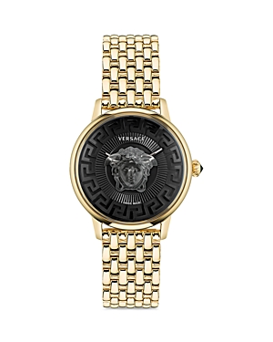 Shop Versace Medusa Alchemy Watch, 38mm In Black/gold