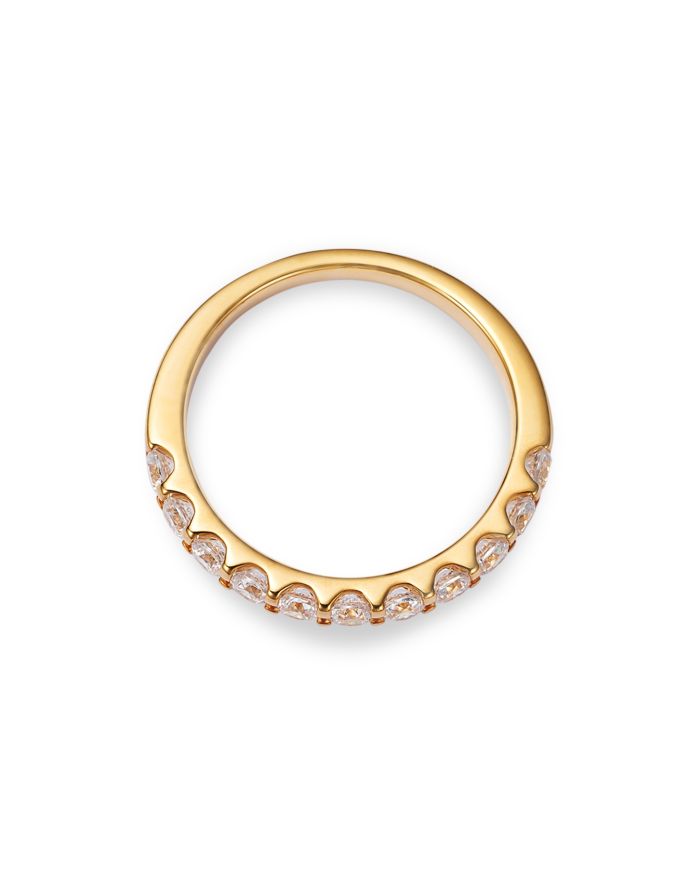 Round Cut Certified Diamond Band in 14K Yellow Gold