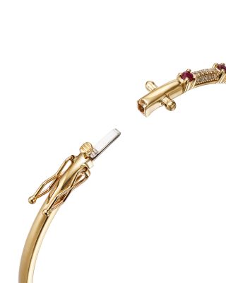 Bloomingdale's Ruby & Diamond Bangle Bracelet in 14K Yellow Gold 