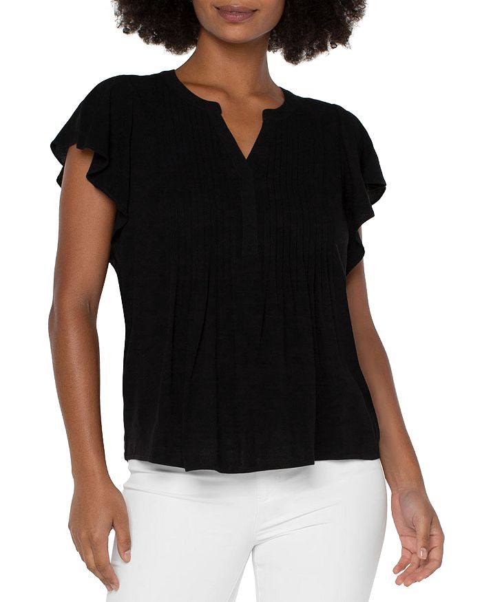 Liverpool Los Angeles Flutter Sleeve Top Bloomingdale's
