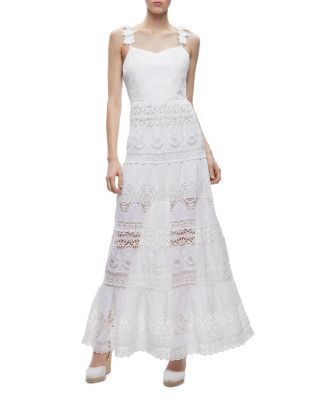 Alice and Olivia Alora Lace Inset Maxi Dress | Bloomingdale's