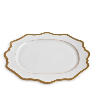 Antique White with Gold Oval Platter
