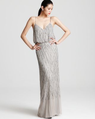 Adrianna Papell Gown Beaded Blouson Bloomingdale s