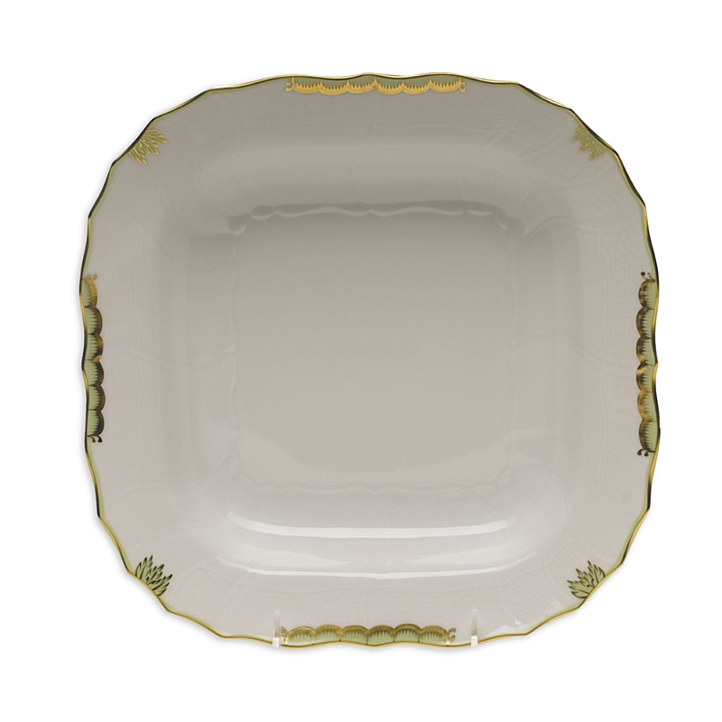 Herend Square Fruit Dish In Green