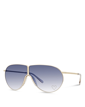 Stella Mccartney Rectangular Sunglasses, 68mm In Gold/blue Gradient