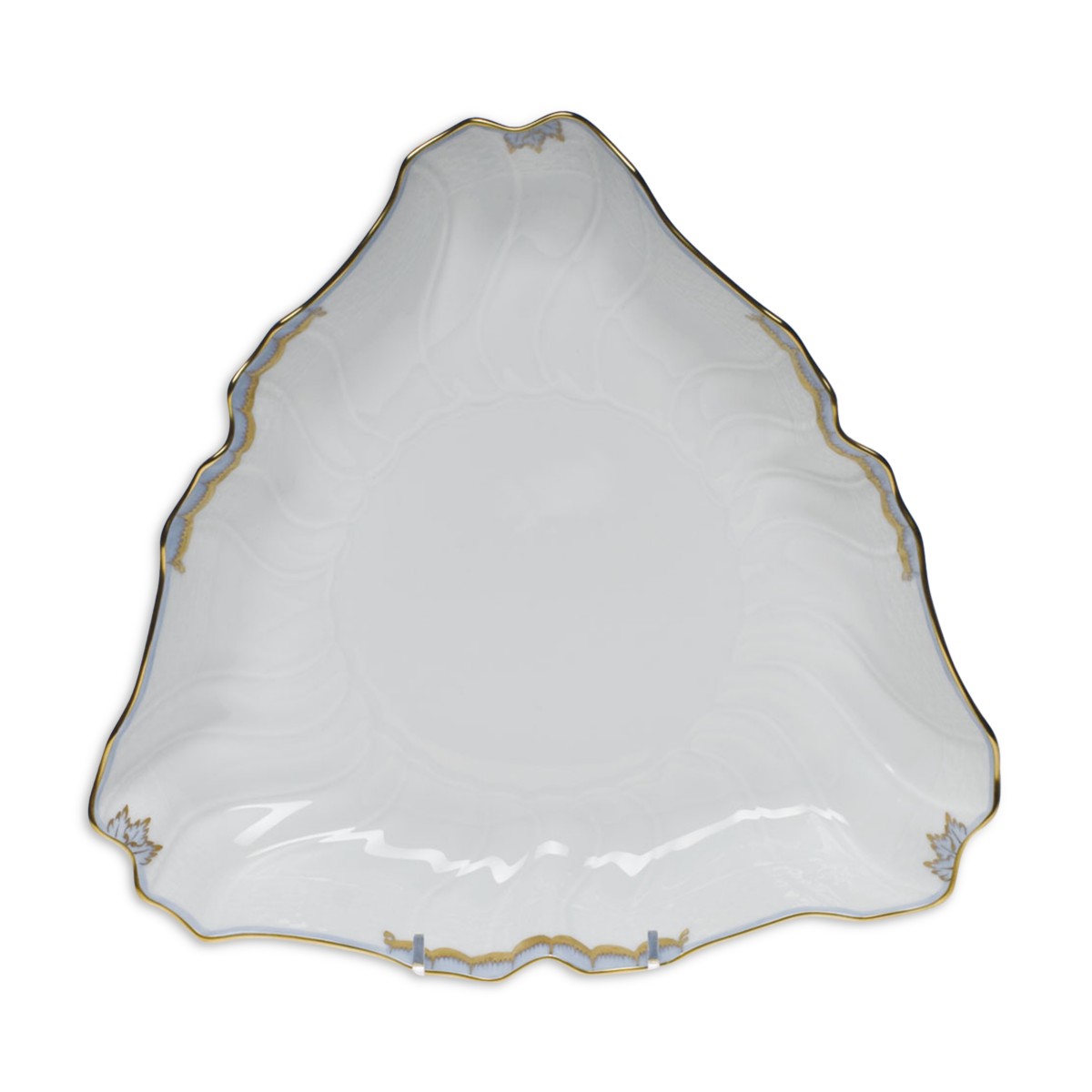 Herend Triangle Dish in Light Blue