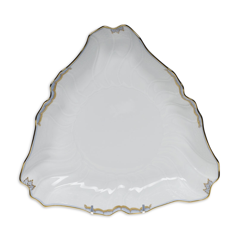 Herend Triangle Dish In Light Blue