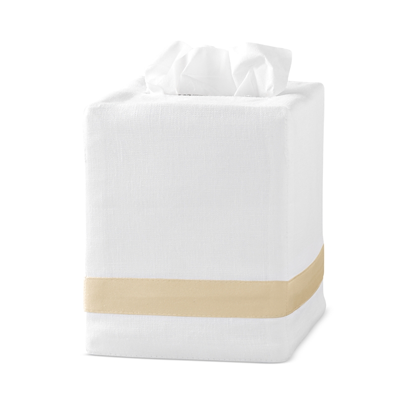 Matouk Lowell Tissue Box Cover In Champagne