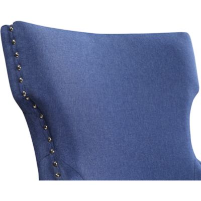 Rietta Linen Upholstered Tufted and Nailhead Side Chairs, Set of 2