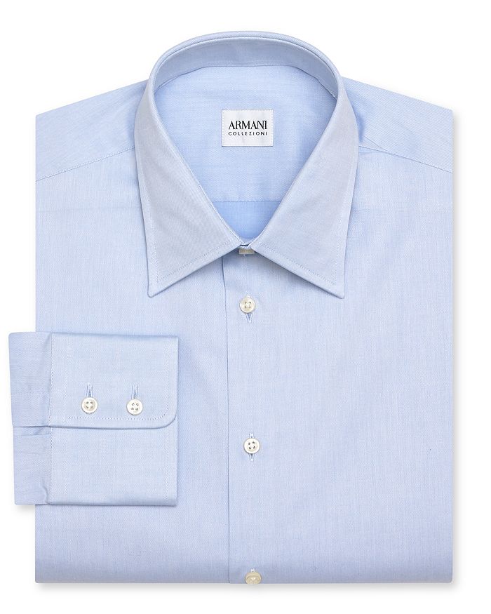 Armani Light Blue Dress Shirt Regular Fit Point Collar Bloomingdale s
