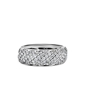 David Yurman - Men's Sterling Silver Faceted Diamond Pavé Ring