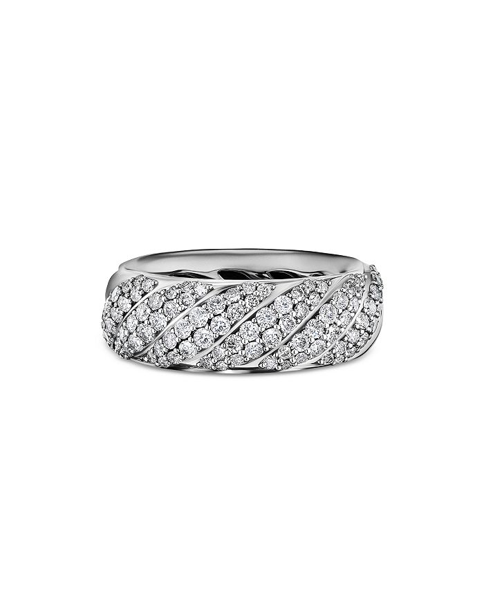 David Yurman - Men's Sterling Silver Faceted Diamond Pav&eacute; Ring